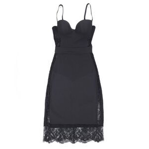 LA PERLA Shape Allure Underwire Cami Lace Lingerie Mini Dress Womens 36B Black